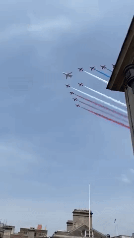 Red Arrows Fly Over Central London 