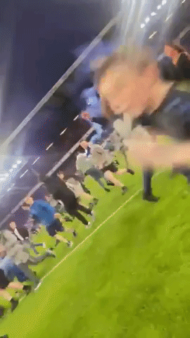Everton Fans Invade Pitch to Celebrate