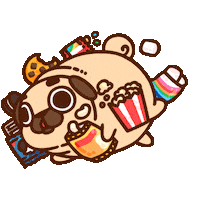 Snacks Munchies Sticker by Puglie Pug
