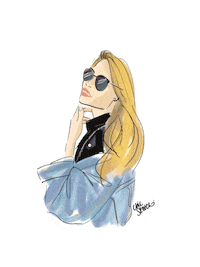 ChicSketch girl fashion new post swipe up Sticker