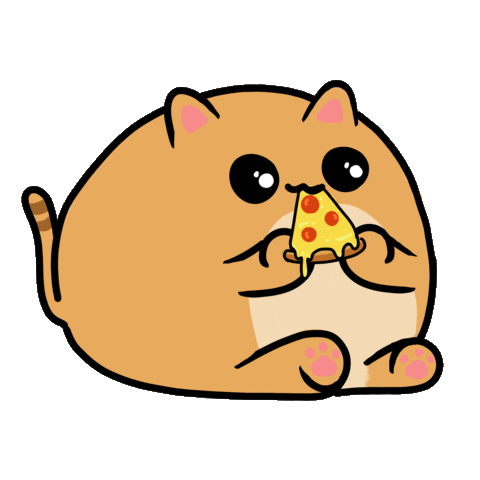 Pizza Cute Cat Sticker