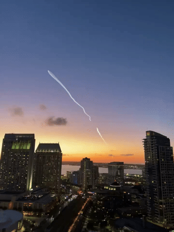 SpaceX Falcon 9 Rocket Climbs Into Sky Over San Diego