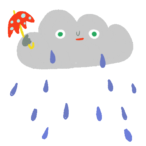 Sad Rain Sticker by curly_mads