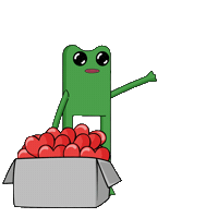 I Love You Frog Sticker by fwogs