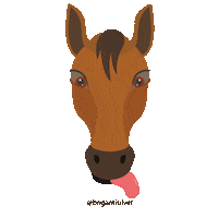 Horse Tongue Out Sticker by Briganti Silver