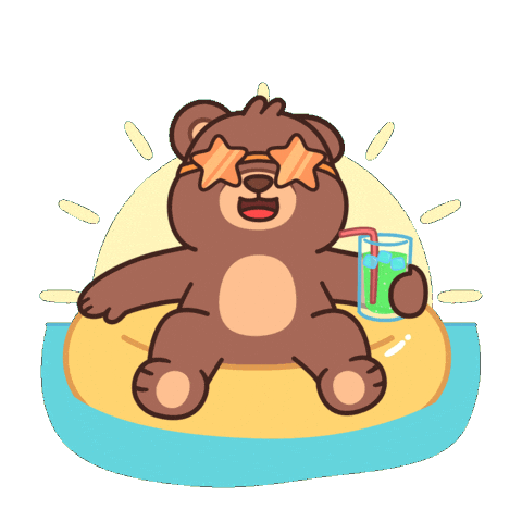 Happy Teddy Bear Sticker by BEARISH