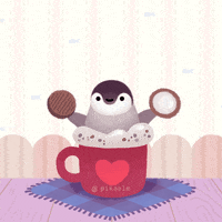 Baby Penguin love GIF by pikaole