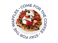 relaycoffee excited yummy delicious waffles Sticker