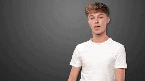 Celebrity gif. HRVY looks at us and points as he says, “Good Job.”