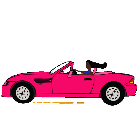 illumiinaani pink car driving drive Sticker