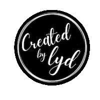 createdbylyd black and white support calligraphy small business Sticker