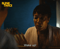 blinktwicemovie wtf scared blink wake up GIF
