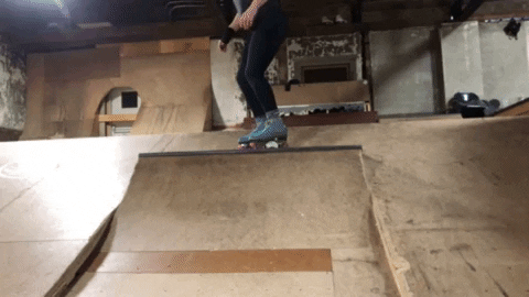 ChicksInBowls giphygifmaker rollerskate rollerskating dropin GIF