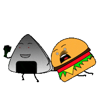 RiceBurgerStudios angry mad character hamburger Sticker