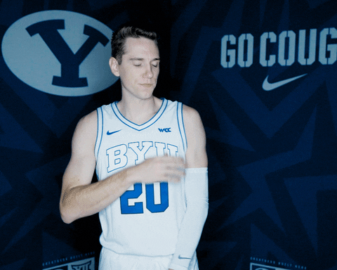 Byu Basketball Shrug GIF by BYU Cougars