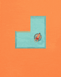 ShawnFan summer space chill pool GIF