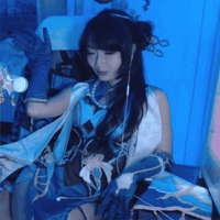 Azudezu love heart kiss cosplay GIF
