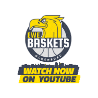 Watch Now Youtube Sticker by EWE Baskets Oldenburg
