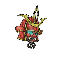 tryhardartNW japan mask battle shogun Sticker