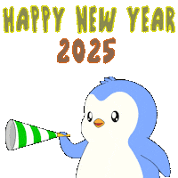 Happy New Year Penguin Sticker by Pudgy Penguins