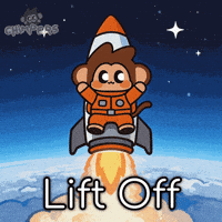 Soaring To The Moon GIF by Chimpers