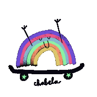 Rainbow Skate Sticker by chenzi