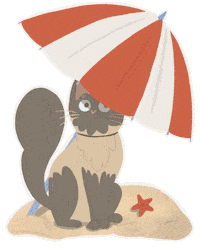 Cat Summer Sticker
