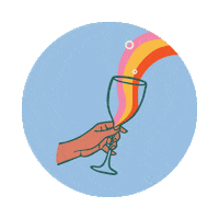 potlucktx rainbow pride wine pour parkbar Sticker