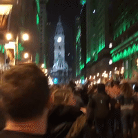Eagles Fans Celebrate on Philadelphia's Broad Street After Super Bowl Victory