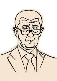 Andrej Babis Sticker by Polymer Week