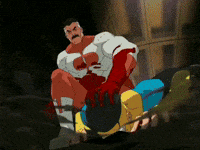Omni-Man Train GIF