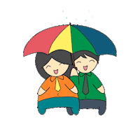 Raining Together Forever Sticker