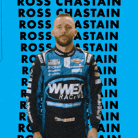 wwexracing nascar pat on the back ross chastain wwex racing GIF