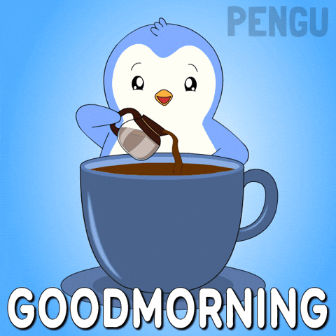 Tired Good Morning GIF by Pudgy Penguins