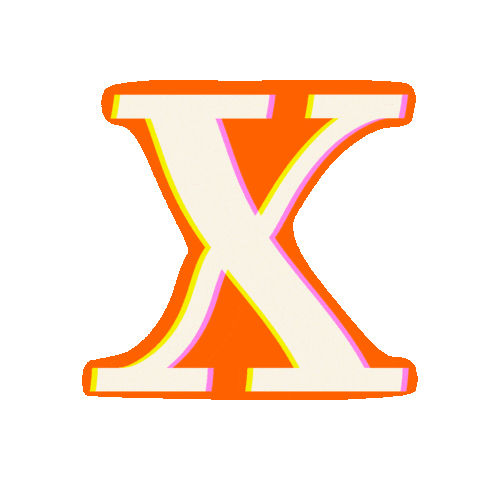 SignoritaChocolita white typography orange x Sticker
