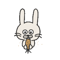 Bunny Eating Sticker by aicopan
