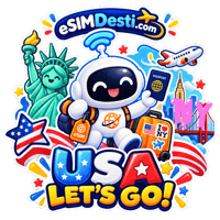 Travel Usa Sticker by Esimdesti