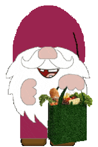 Gnome Grocery Shopping Sticker