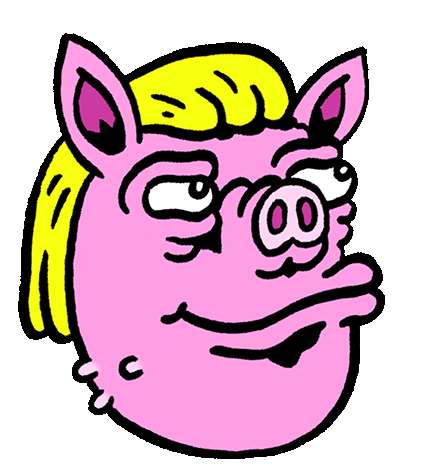 Trump Pig Sticker by Russell Taysom