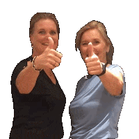 Pleunismode pleunismode 2 duimen 2 medewerkers met duim Sticker