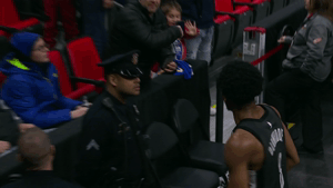 spencer dinwiddie player-fan interaction GIF by NBA