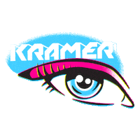 KramerGuitarsUS trippy eyes makeup 80s Sticker