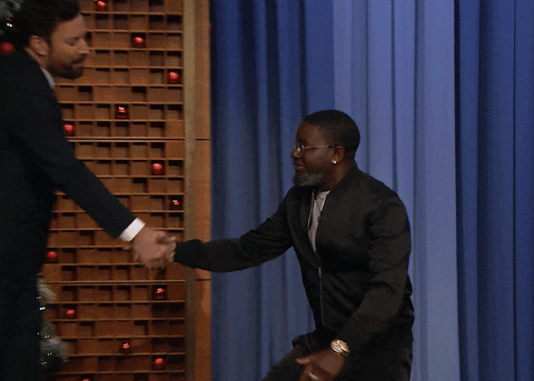 Handshake Entrance GIF by The Tonight Show Starring Jimmy Fallon