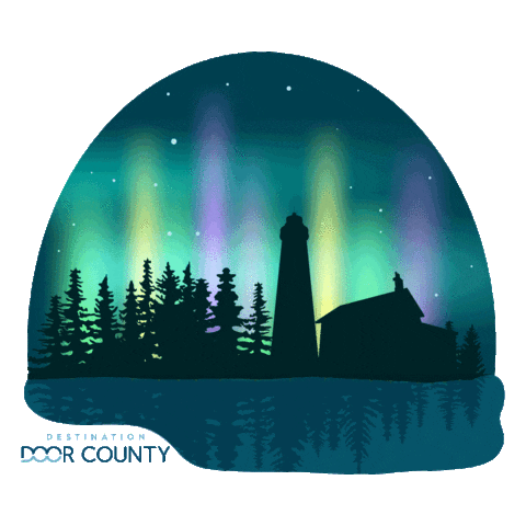 Northern Lights Aurora Sticker by Destination Door County