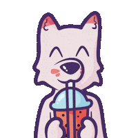 Bubble Tea Fox Sticker
