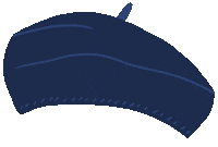 Hat Beret Sticker by Lovsis