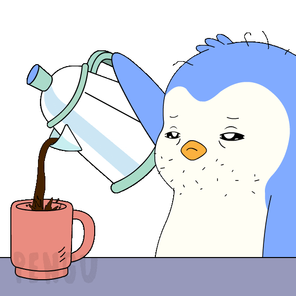 Tired Good Morning Sticker by Pudgy Penguins