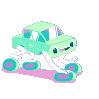 Happy Road Trip Sticker by Neil Sanders
