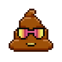 Pixel Shitting Sticker by Poopies.io