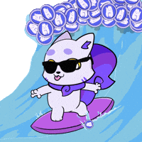 Waves Surfing GIF by Lucky Kat Studios